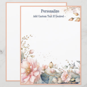 Elegante waterverf pastel bloemmotief gepersonalis