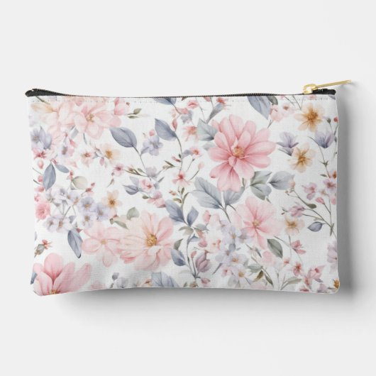 Elegante Waterverf Pastel Flower Soft Floral Pouch Etui (Achterkant)