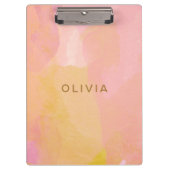 Elegante Waterverf Pastel gepersonaliseerde naam r Klembord (Voorkant)