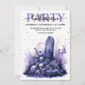 Elegante Waterverf Pastel Gothic Halloween Party Kaart (Voorkant)