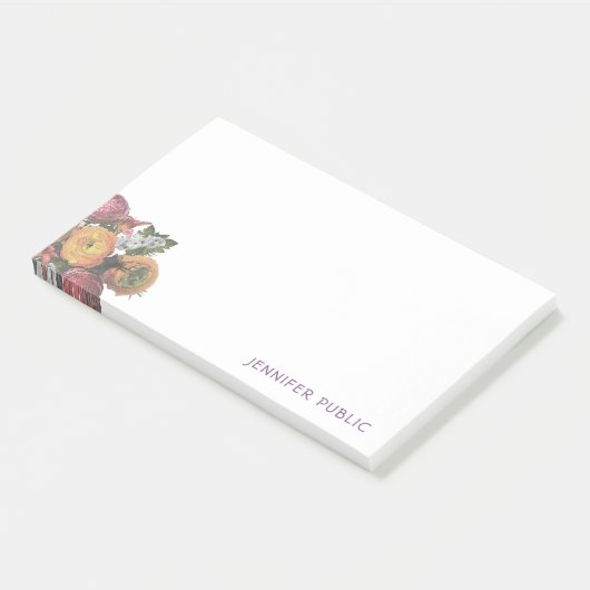 Elegante Waterverf Pastel Kleuren Rozen Sjabloon Post-it® Notes (Schuin)