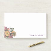 Elegante Waterverf Pastel Kleuren Rozen Sjabloon Post-it® Notes (Op bureau)