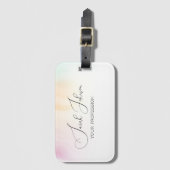 Elegante waterverf pastel monogram naam bagagelabel (Voorkant (verticaal))