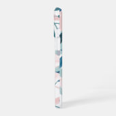 Elegante waterverf pastelbladeren monogram iPhone 16 hoesje (Linkerkant)