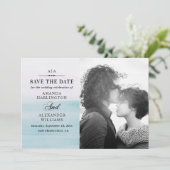 Elegante waterverf pastelblauw nautische bruiloft save the date (Staand voorkant)