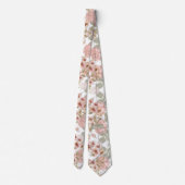 Elegante Waterverf pastelbloemen en roze rozen Stropdas (Achterkant)