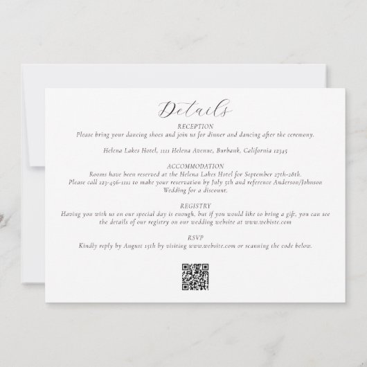 Elegante Waterverf pauw alles in één bruiloft Kaart (Achterkant)