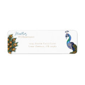 Elegante Waterverf Pauw Etiket (Voorkant)