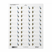 Elegante Waterverf Pauw Etiket (Full Sheet)