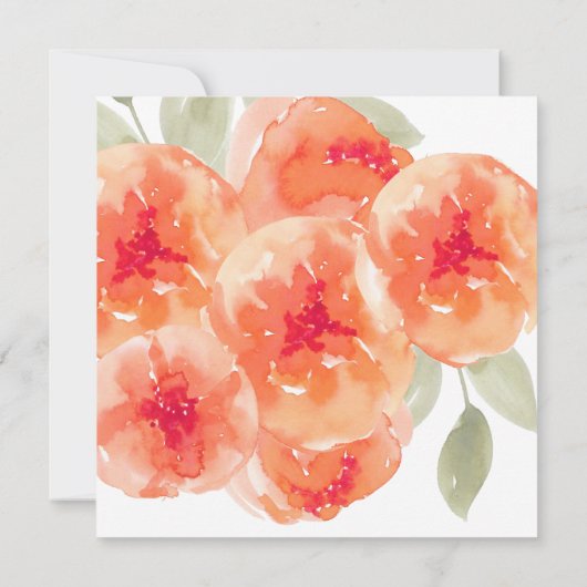 Elegante Waterverf Peach Peonies Save the Date Kaart (Achterkant)