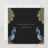 Elegante Waterverf Peacock Cocktail Party Kaart (Achterkant)