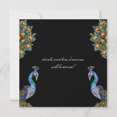 Elegante Waterverf Peacock Oudejaarsavond Party Kaart (Achterkant)