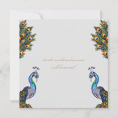 Elegante Waterverf Peacock Oudejaarsavond Party Kaart (Achterkant)