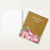 Elegante Waterverf Peonis Roze & Geel Custom Planner (Display)
