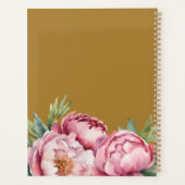 Elegante Waterverf Peonis Roze & Geel Custom Planner (Achterkant)