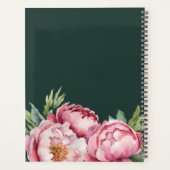 Elegante Waterverf Peonis Roze & Groen Custom Planner (Achterkant)