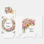 Elegante Waterverf Peony Bouquet bruiloft Bedankdoosjes (Ongevouwen)