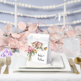 Elegante Waterverf Peony Bouquet bruiloft Bedankdoosjes