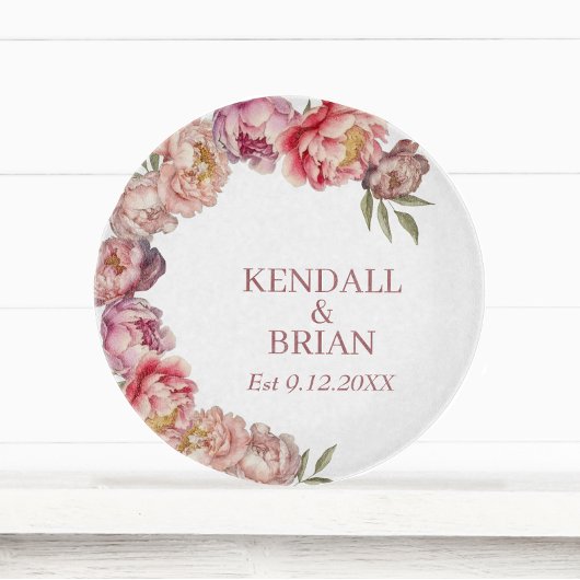 Elegante Waterverf Peony Custom Family Snijplank