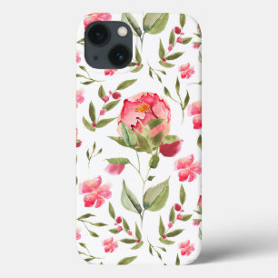 Elegante Waterverf Peony Floral botanisch Case-Mate iPhone Case