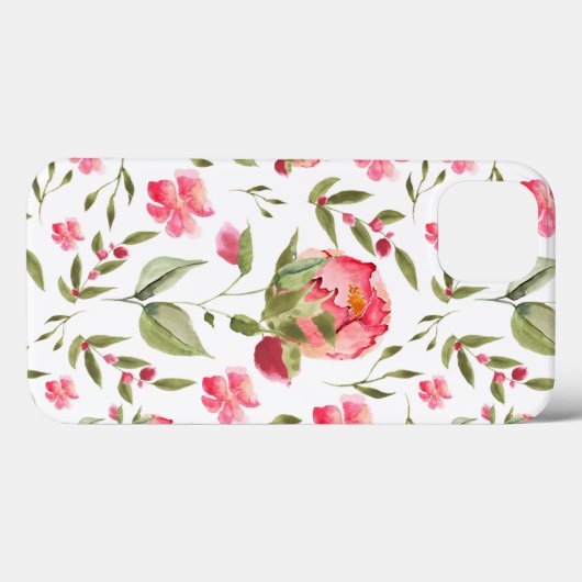 Elegante Waterverf Peony Floral botanisch Case-Mate iPhone Case (Achterkant (horizontaal))