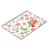 Elegante Waterverf Peony Floral botanisch Notitieboek (Linkerzijde)