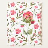 Elegante Waterverf Peony Floral botanisch Planner (Achterkant)