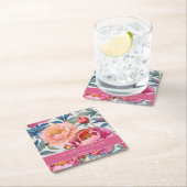 Elegante Waterverf Peony Flowers bruiloft Kartonnen Onderzetters (Insitu)