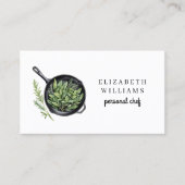 Elegante Waterverf Personal Chef QR Code Visitekaartje (Voorkant)