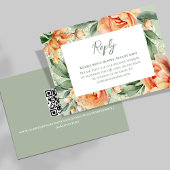 Elegante Waterverf Perzik Flora bruiloft RSVP Kaartje