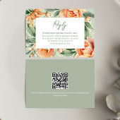 Elegante Waterverf Perzik Flora bruiloft RSVP Kaartje