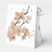 Elegante waterverf perzikkleurige bloemen bedankdoosjes (Achterkant)