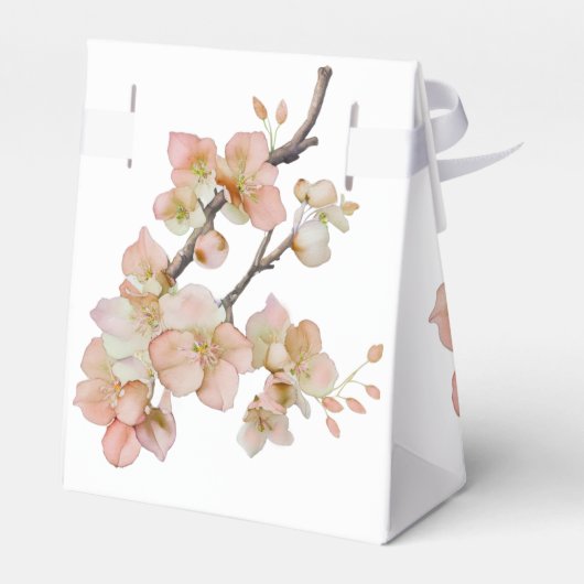 Elegante waterverf perzikkleurige bloemen bedankdoosjes (Achterkant)