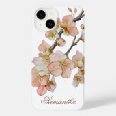 Elegante waterverf perzikkleurige bloemen Case-Mate iPhone case (Achterkant)