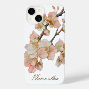 Elegante waterverf perzikkleurige bloemen Case-Mate iPhone 14 hoesje