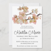 Elegante waterverf perzikkleurige bloemen kaart (Voorkant)