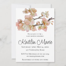 Elegante waterverf perzikkleurige bloemen