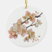 Elegante waterverf perzikkleurige bloemen keramisch ornament (Voorkant)