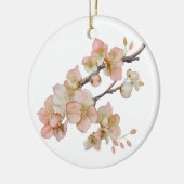 Elegante waterverf perzikkleurige bloemen keramisch ornament (Links)