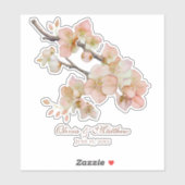 Elegante waterverf perzikkleurige bloemen sticker (Vel)