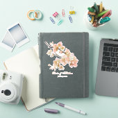 Elegante waterverf perzikkleurige bloemen sticker (iPad Cover)