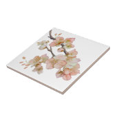 Elegante waterverf perzikkleurige bloemen tegeltje (Zijkant)