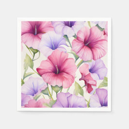 Elegante Waterverf Petunia Flowers Servet