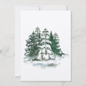 Elegante Waterverf Pijnbomen Winter Wedding Kaart (Achterkant)