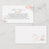 Elegante Waterverf Pinc Flowers Receptenkaart brui Informatiekaartje (Voorkant / Achterkant)