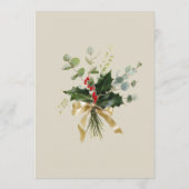 Elegante Waterverf Pine Christmas Menu (Achterkant)