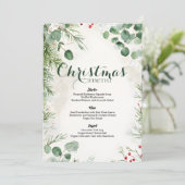 Elegante Waterverf Pine Christmas Menu (Staand voorkant)