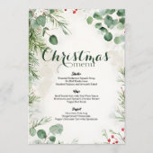 Elegante Waterverf Pine Christmas Menu (Voorkant)