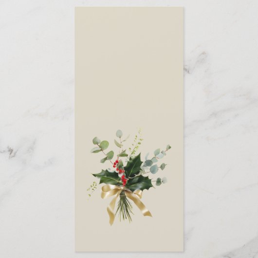 Elegante Waterverf Pine Christmas Menu (Achterkant)