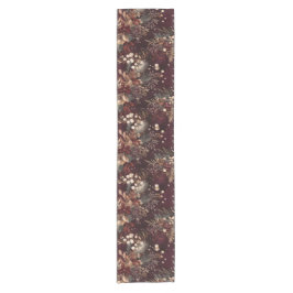 Elegante Waterverf Pine en Berry Bourgogne Gold Korte Tafelloper